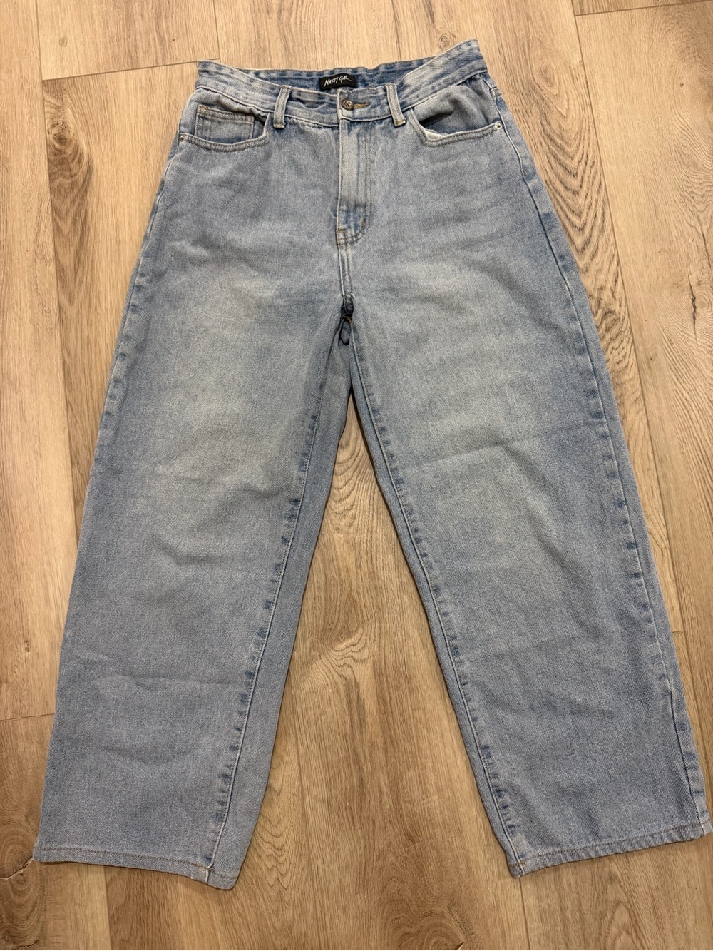 Nasty Gal High-Waisted Straight Leg Jeans‎